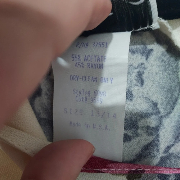 Vintage En Focus Cream Floral Sleeveless Maxi Dress in Size 13/14 - Picture 7 of 13